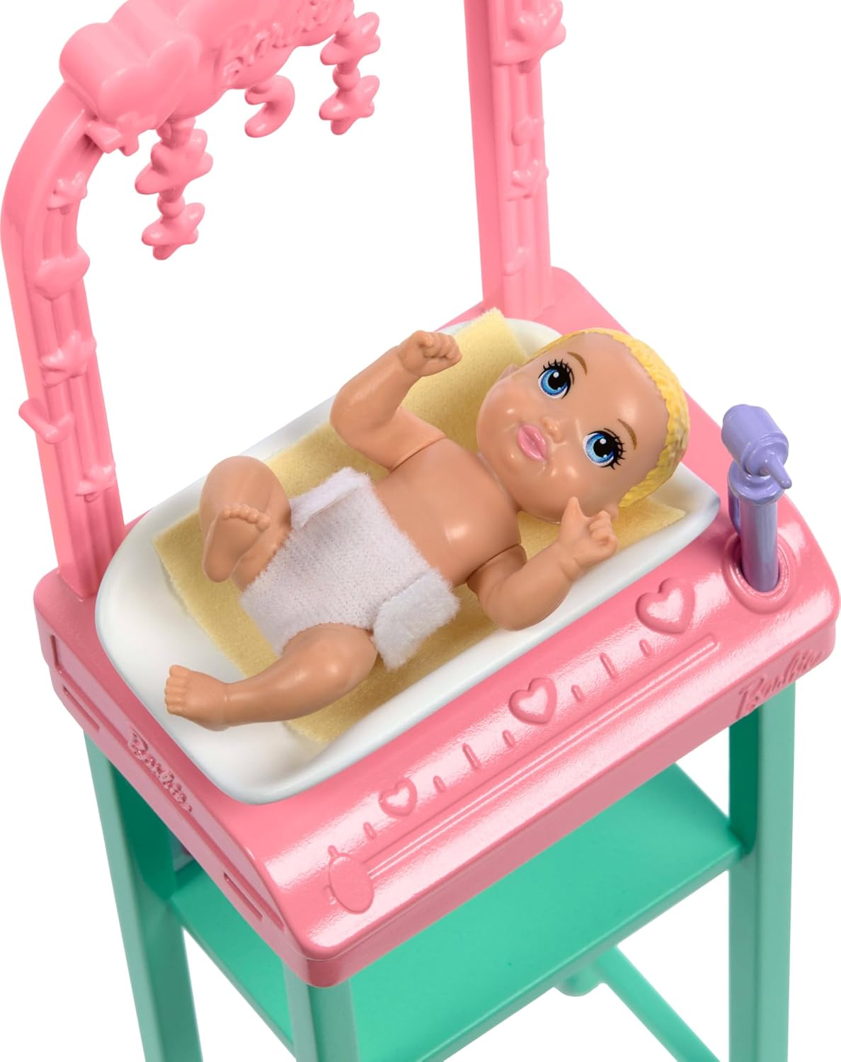 Baby Doctor Playset with Brunette Fashion Doll Wearing Pink Scrubs, Baby Doll, Furniture & Accessories