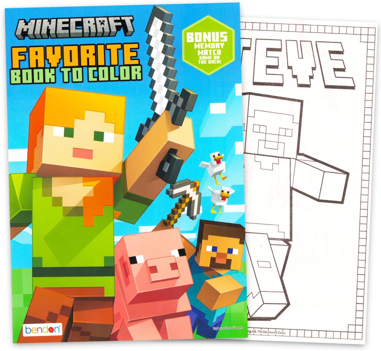 Minecraft Gel Pens Set - Bundle with 20 Colorful Gel Pens, Plus Coloring Book, Stickers, More | Minecraft Activity Set for Kids Ages 4-8