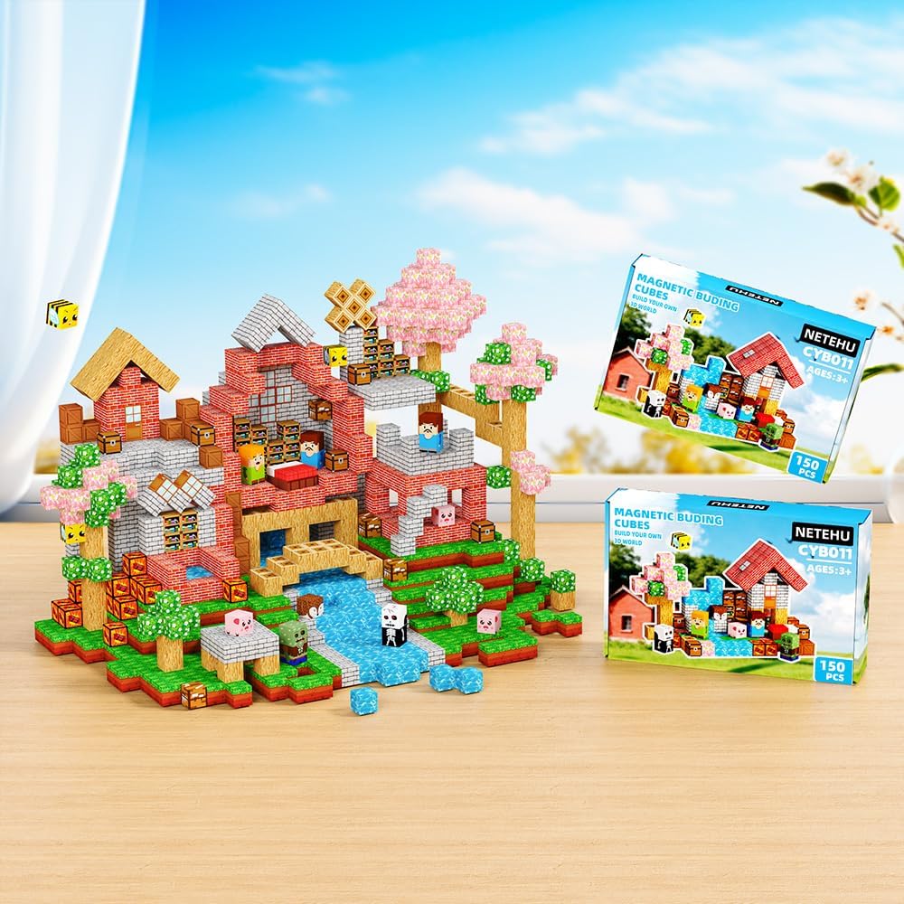 150PCS Magnetic Blocks, Stacking Magnets for Kids, Toy for Learning Toys, STEM Travel Magnet Building Toys for Toddlers
