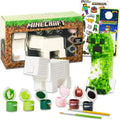 Minecraft Paint Your Own Figurines Set - Bundle with DIY Painting Set Featuring Minecraft, & More | Minecraft Painting Kit for Kids