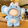 Clothes for LABUBU Doll (NO Doll), Blue Elephant Plush Jumpsuit Accessories for LABUBU 17cm Dolls, Premium Fashion Outfit for LABUBU Unique Dress Up