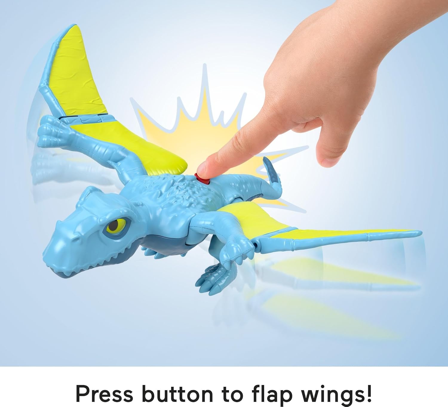 Imaginext Jurassic World Dinosaur Action Figure with Kid-Activated Wing Motion, Approx 7.5-inch Dimorphodon Dino Toy