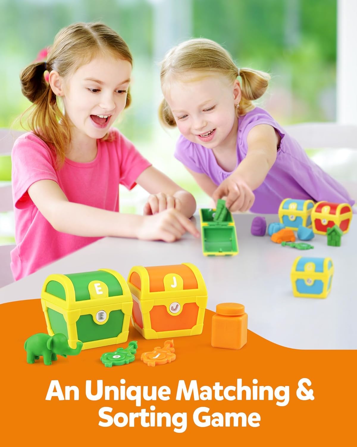 Alphabet Learning Toys for Toddlers, 26pcs Surprise Letters Treasure Locks with Keys, Uppercase Lowercase ABC Matching Color Sorting Game, Montessori Fine Motor Skill Gift for 3 4 5 Year Old