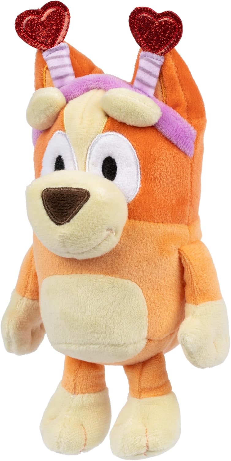 2-Pack Smoochy Kiss Valentine’s Day Plush Bingo. 2 Episode-Themed Figures with Moving Arms & Love Letter Accessory, 2.5-3" Poseable Toys for Kids. Recreate Moments from The Show.