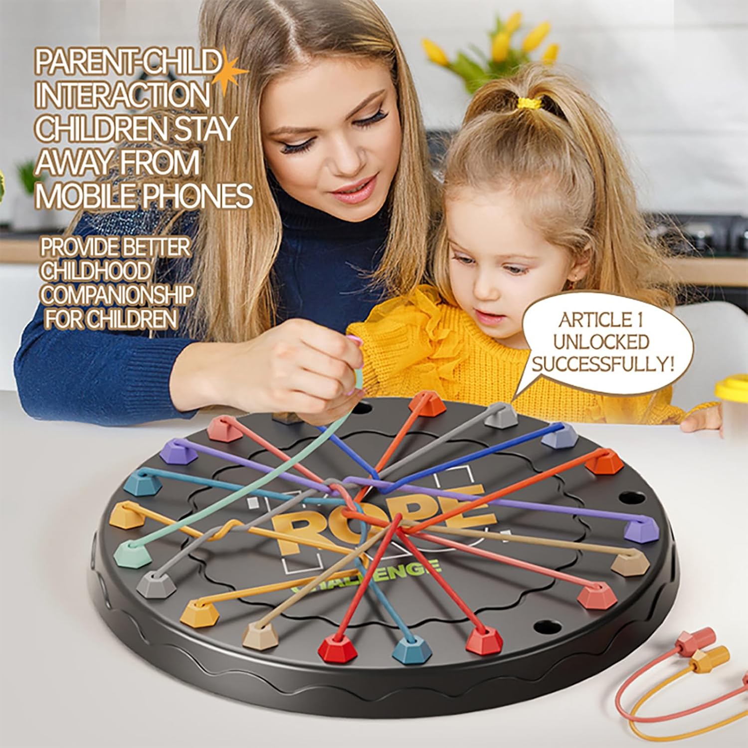 Untangling Puzzle Game, Educational Strategy Board Game for Kids & Adults, Family Travel Party Games with Multi-Level Challenges, Gifts for All Ages(Manual on Box)