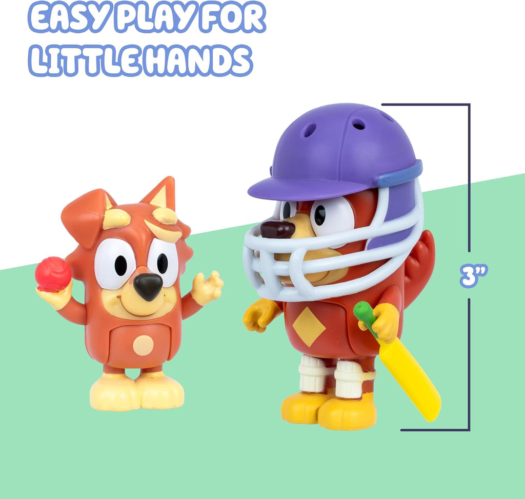 Figure 2-Pack Cricket. 2 Episode-Themed Figures with Moving Arms & Helmet and Bat Accessories, 2.5-3" (6-7.6 cm) Poseable Toys for Kids. Recreate Moments from The Episode Cricket.