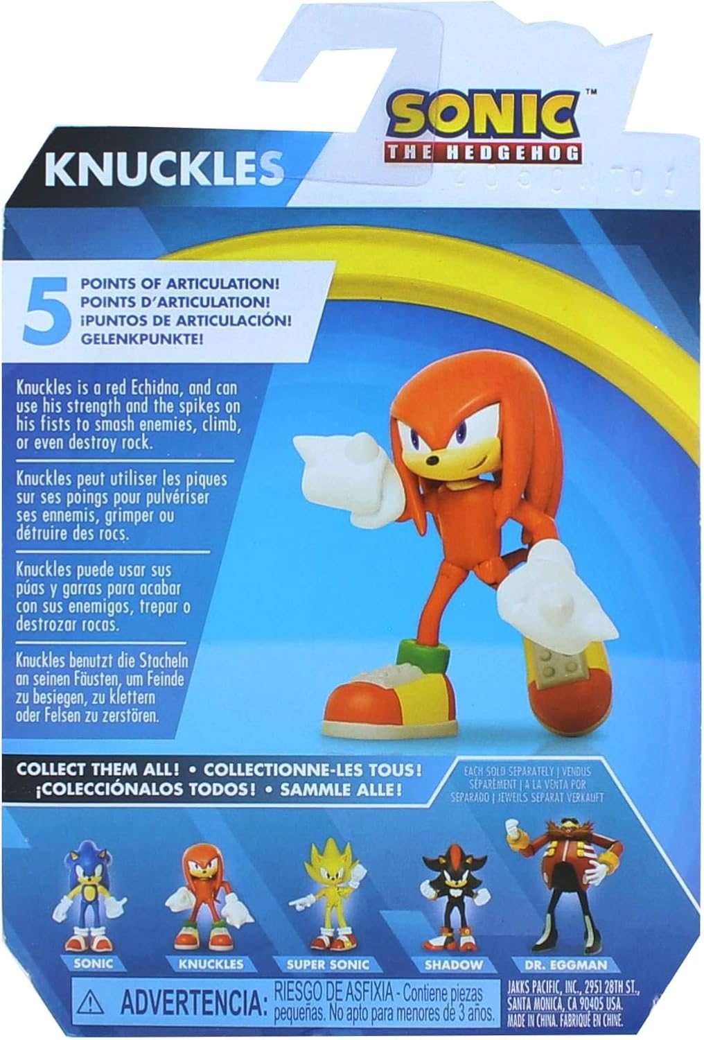The Hedgehog Action Figure 2.5 Inch Knuckles Collectible Toy, Red