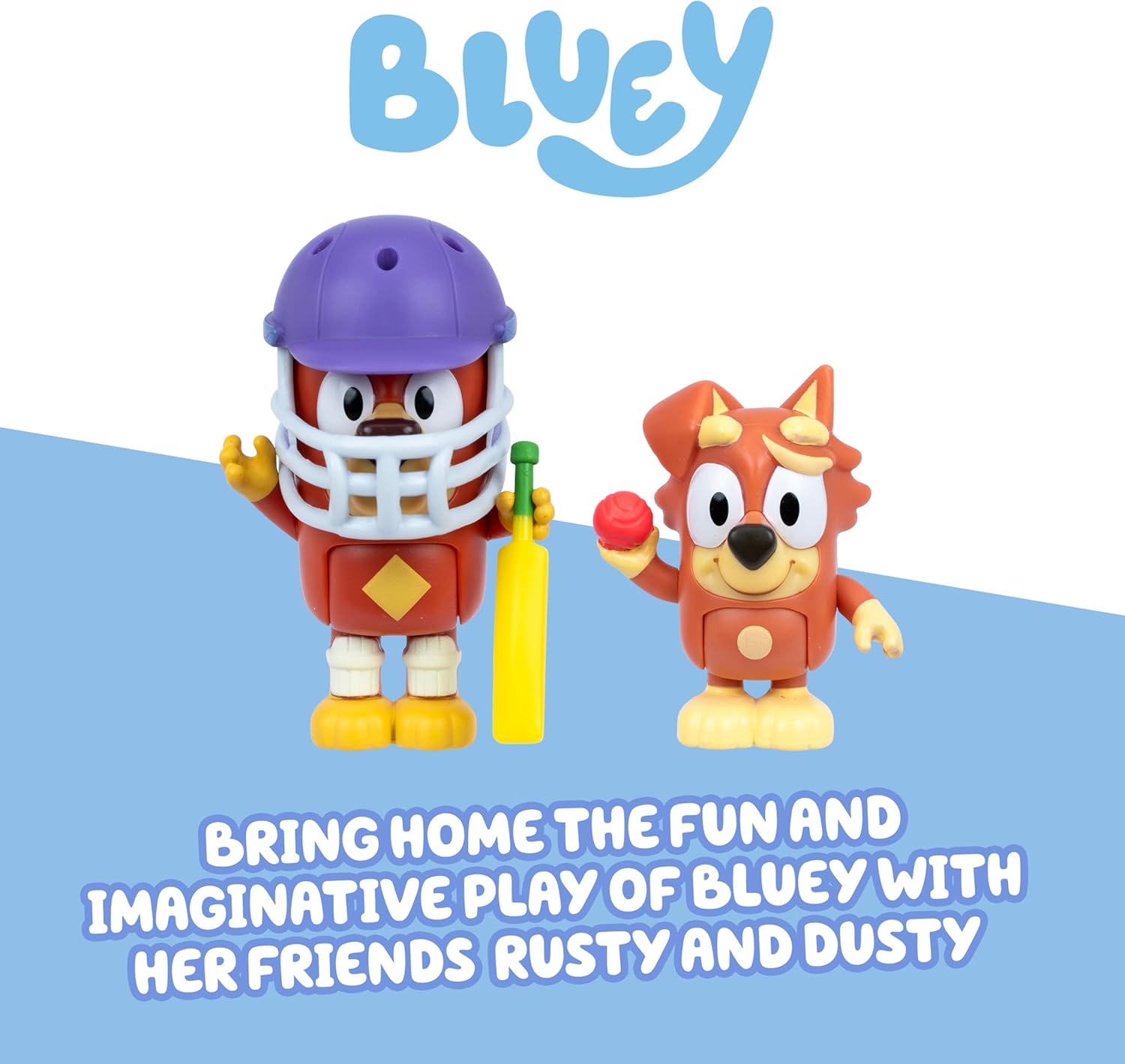 Figure 2-Pack Cricket. 2 Episode-Themed Figures with Moving Arms & Helmet and Bat Accessories, 2.5-3" (6-7.6 cm) Poseable Toys for Kids. Recreate Moments from The Episode Cricket.