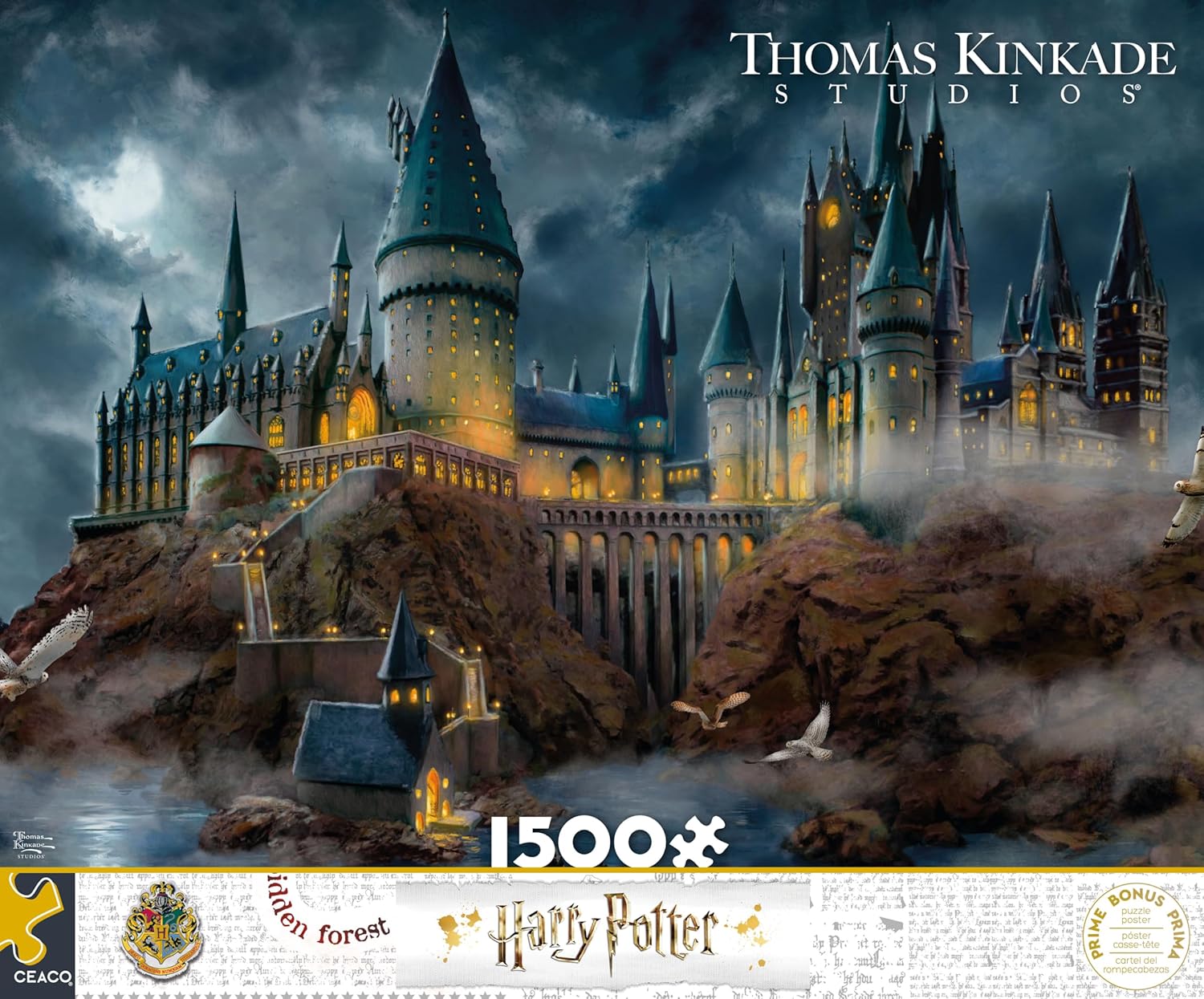 Harry Potter™ Hogwarts Castle Jigsaw Puzzle – 1500 Piece Puzzle for Adults, Thomas Kinkade Studios Fantasy Art