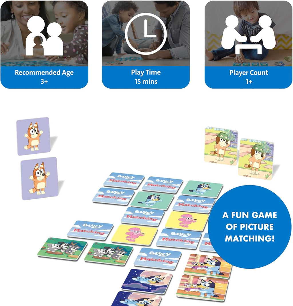 Bluey Matching Game - Family & Toddler Games - Educational Toys - Memory & Brain Games for Kids Ages 3-5, Indoor Recess