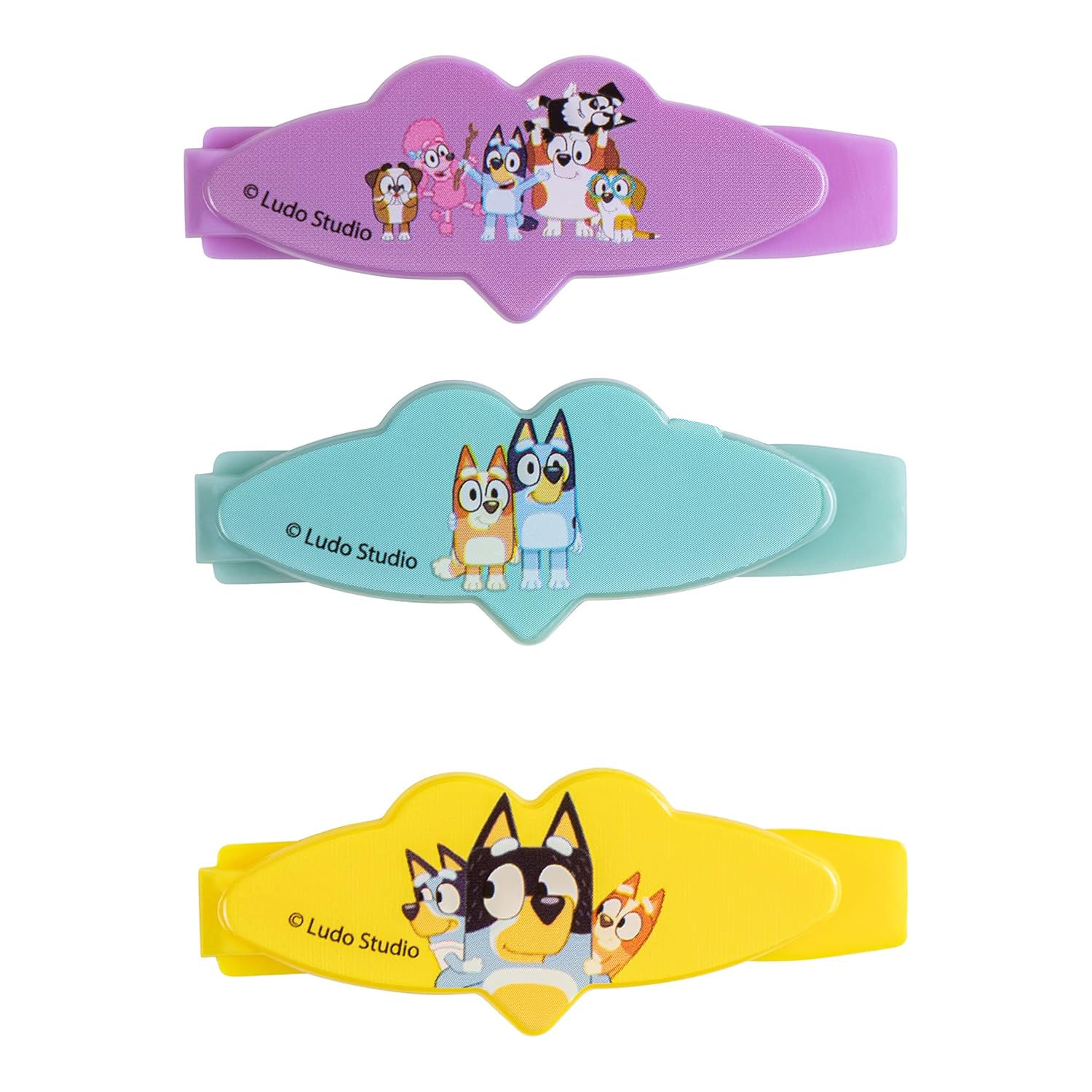 Her Bluey Girls 20 Piece Accessory Set with 3 Barrettes, 4 Snap Hair Clips, 5 Elastics and 8 Terry Ponies- Ages 3+