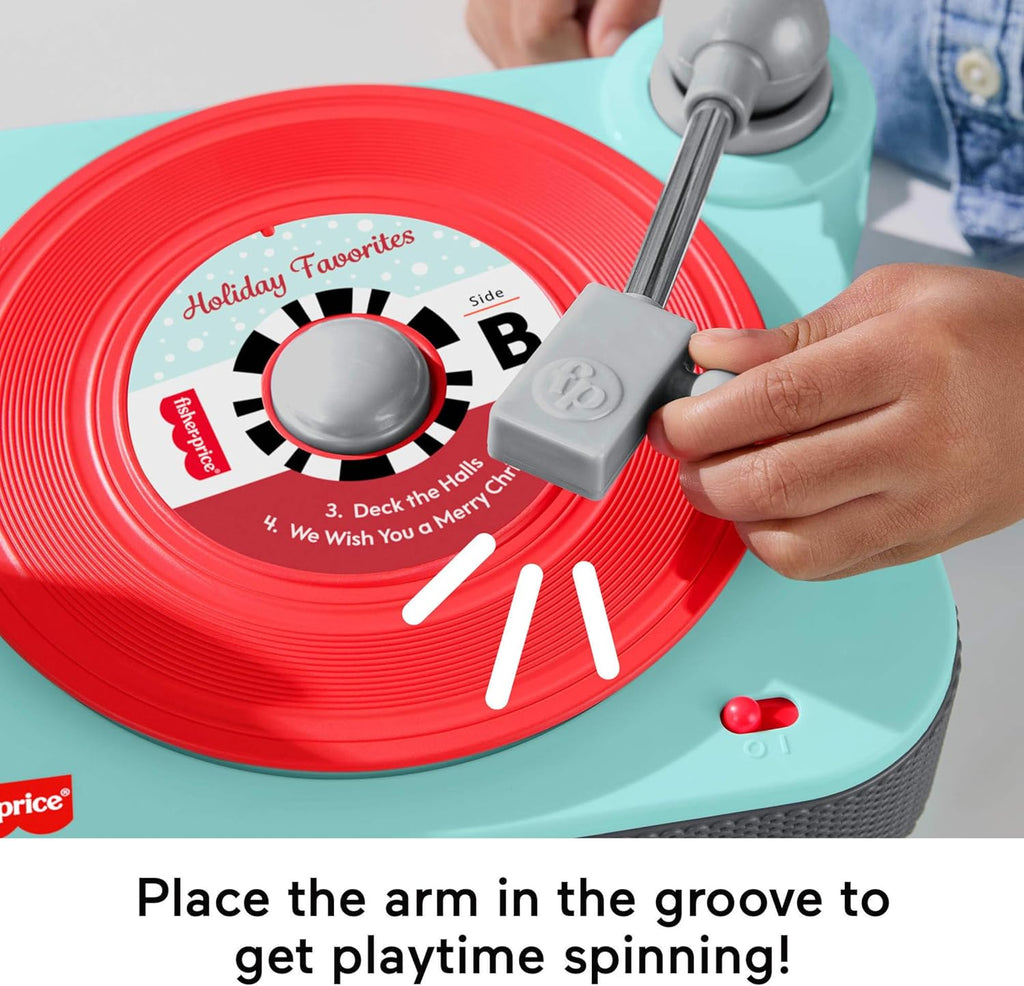 Musical Toy Deluxe Rockin’ Record Player Pretend Turntable with 6 Albums for Preschool Play Plus Bonus Exclusive Holiday Album Kids Ages 3+ Years