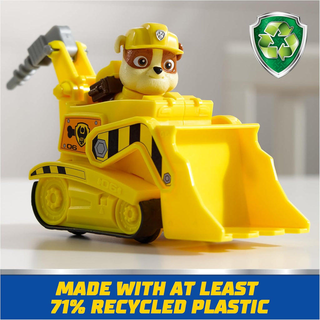 Rubble’s Bulldozer Toy Truck with Collectible Action Figure, Sustainably Minded Kids Toys for Boys & Girls Ages 3 and Up