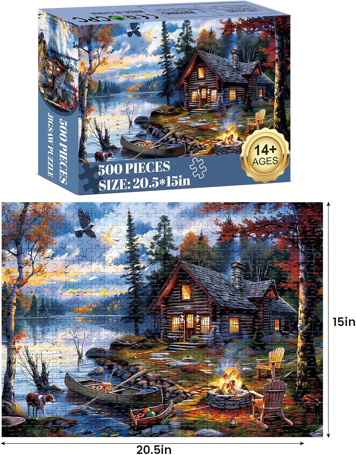 Puzzles for Adults 500 Pieces Coutryside Jigsaw Puzzle for Adults Autumn Puzzles Family Challenging Puzzle Games Great Gift Unique Brain Teaser for Puzzle Enthusiasts, 20.5 x 15