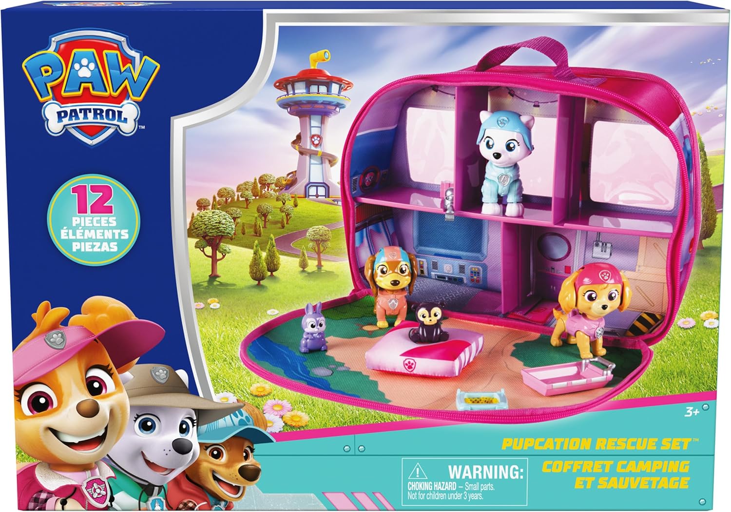 Skye's World Pupcation Rescue Set with Skye, Everest & Liberty Bobble Head Toy Figures & RV Camper, Kids Toys for Boys & Girls Ages 3 & Up