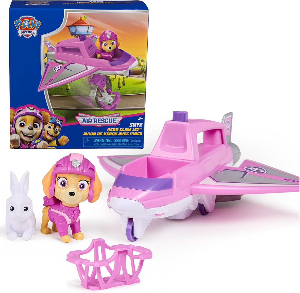 Air Rescue Skye Action Figure & Hero Claw Jet Plane with Retractable Claw, Rescue Basket & Bunny, Kids Toys for Boys & Girls Ages 3+