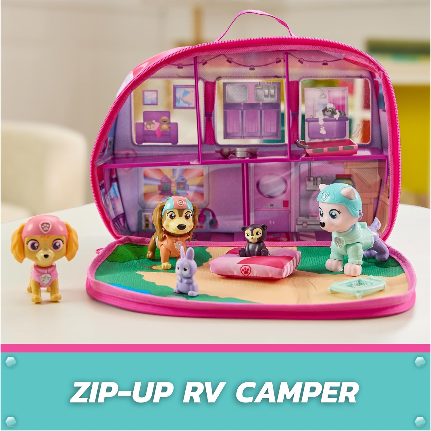 Skye's World Pupcation Rescue Set with Skye, Everest & Liberty Bobble Head Toy Figures & RV Camper, Kids Toys for Boys & Girls Ages 3 & Up