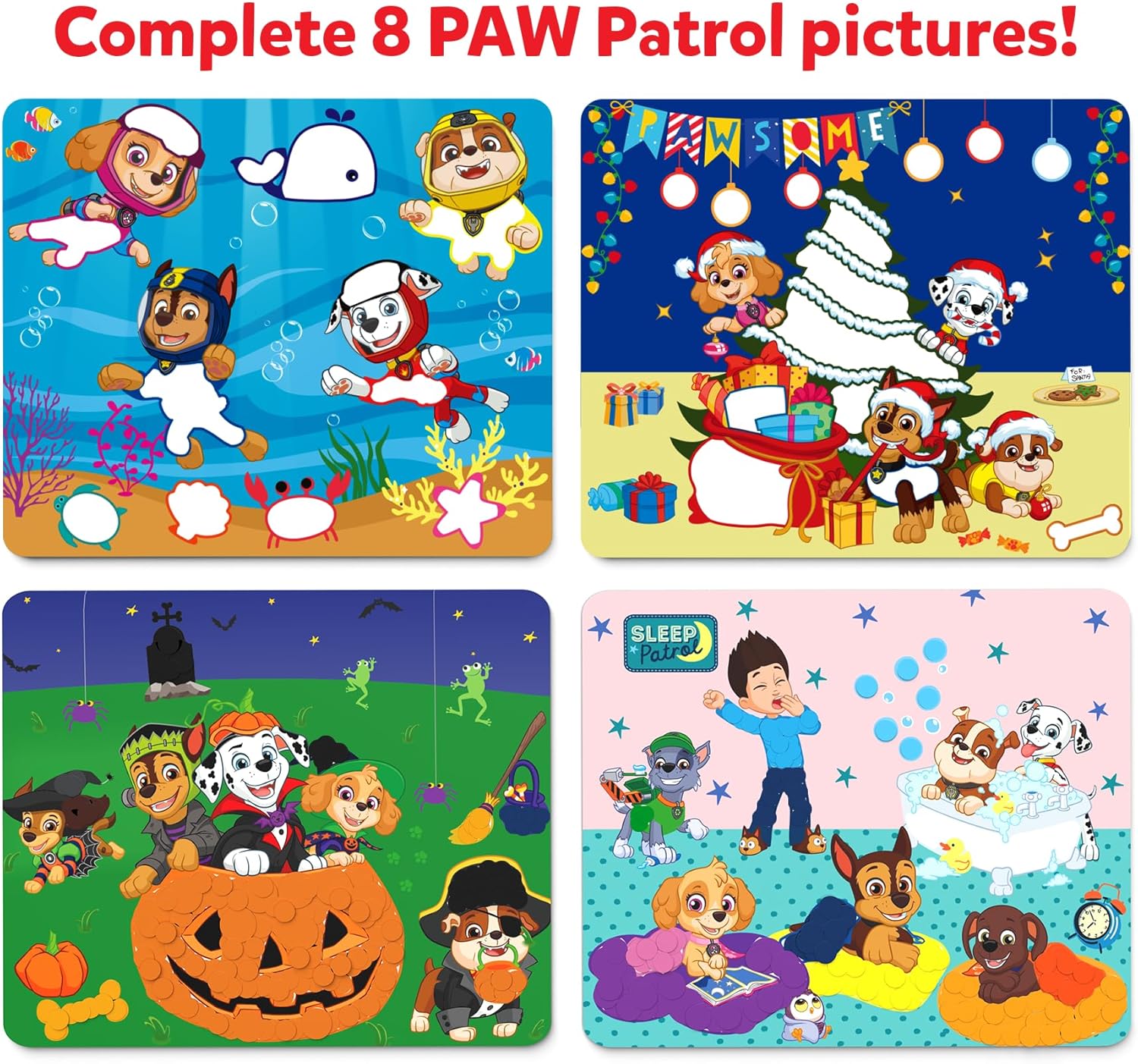 Dot It Sticker Art – PAW Patrol, Mess-Free Fun for Kids, 500+ Stickers, Craft Kits, Classroom Valentine’s Day Gift, Travel Toys for Boys & Girls Ages 3–7