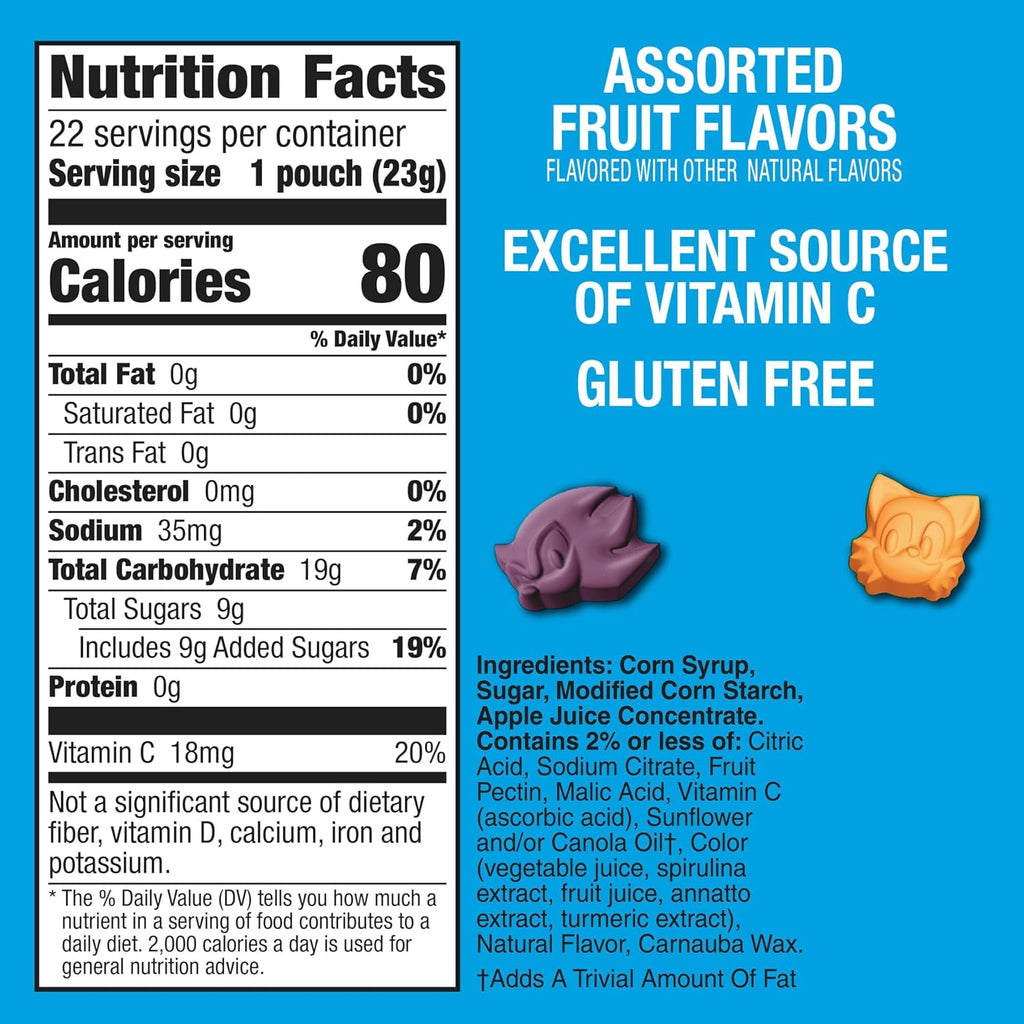 The Hedgehog Fruit Flavored Snacks, Treat Pouches, Gluten Free Snack, Value Pack, 22 Ct, 17.6 oz