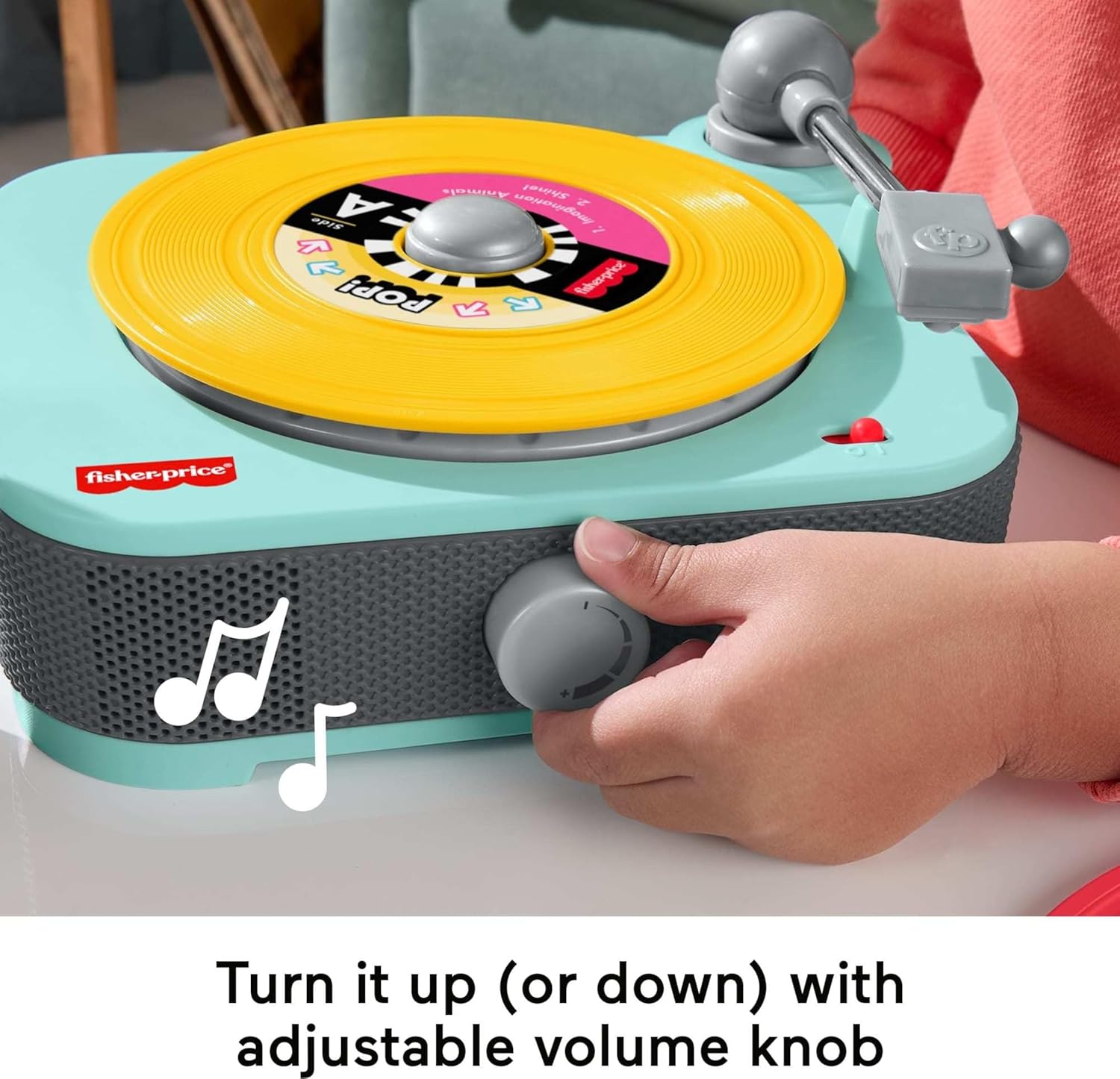 Musical Toy Deluxe Rockin’ Record Player Pretend Turntable with 6 Albums for Preschool Play Plus Bonus Exclusive Holiday Album Kids Ages 3+ Years