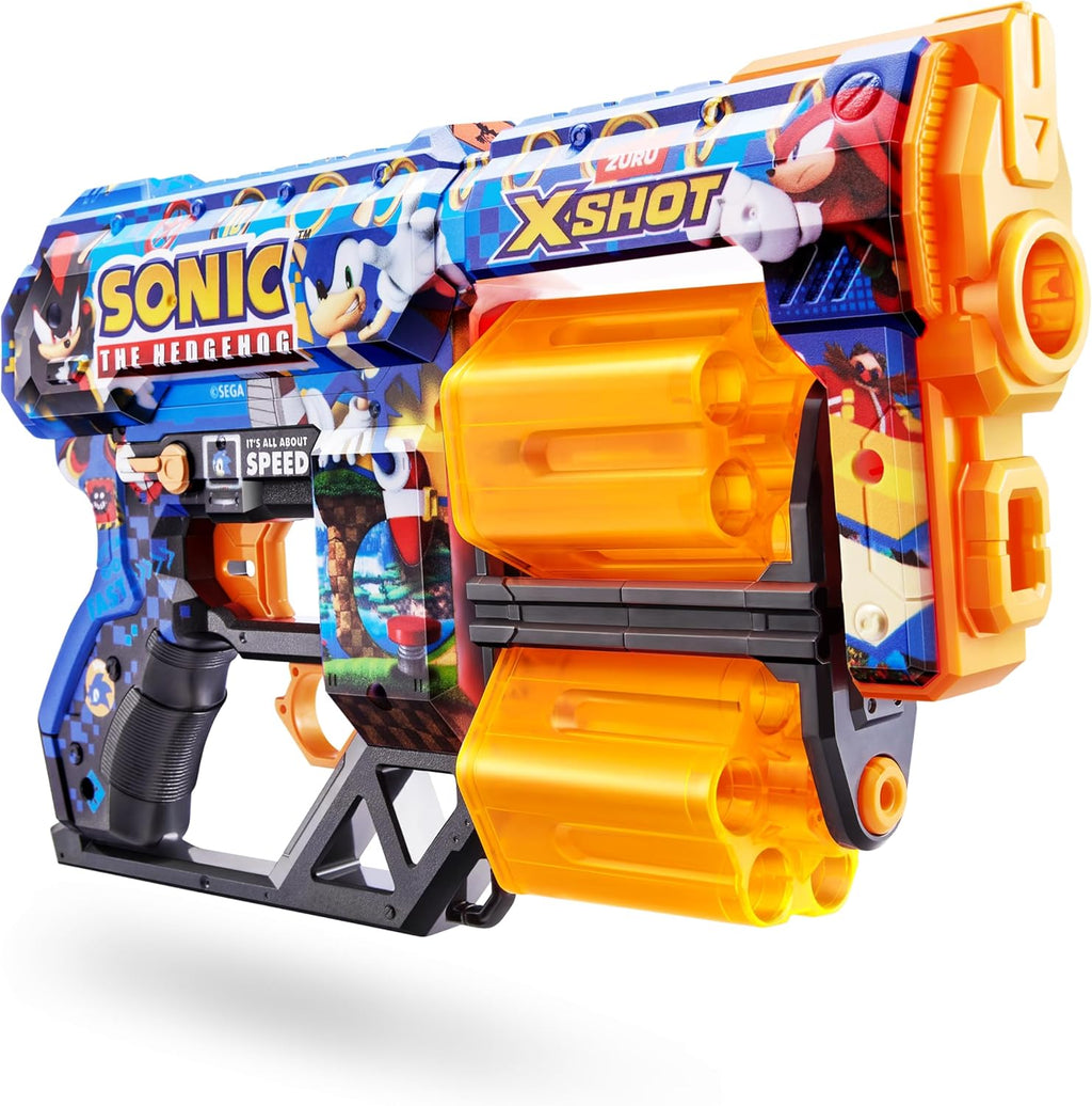 Skins Dread Foam Blaster (12 Dart) by ZURU x Sonic The Hedgehog Toy for Kids, Teens, Adults