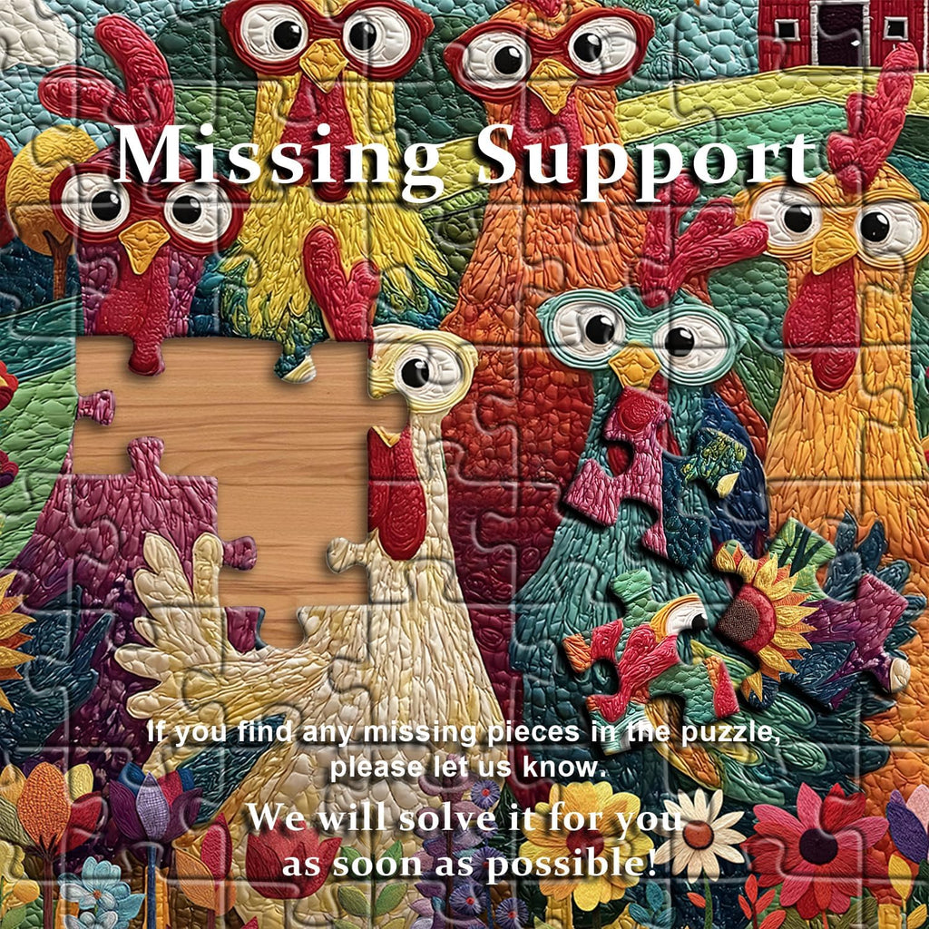Chicken Puzzles for Adults 1000 Piece, PICKFORU Funny Chicken Jigsaw Puzzle, Garden Farm Flower Animal Rooster Themed, Patchwork Art Challenge Puzzle
