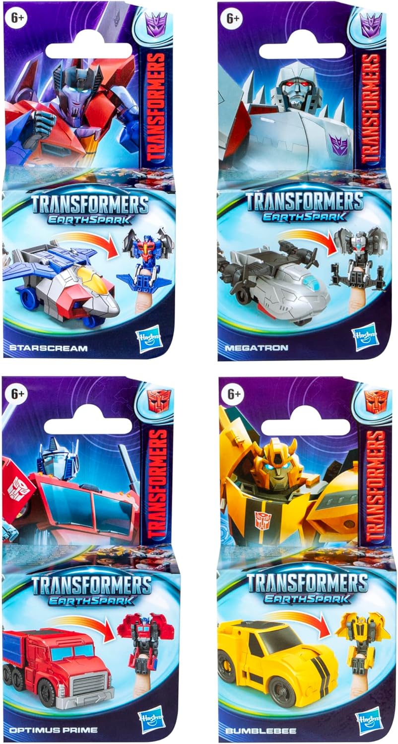 EarthSpark Tacticon Bundle, Set of 4 Mini Robot Action Figures, Converts in 1 Step, Interactive Fidget Toys for Boys and Girls Ages 6 and Up (Amazon Exclusive)