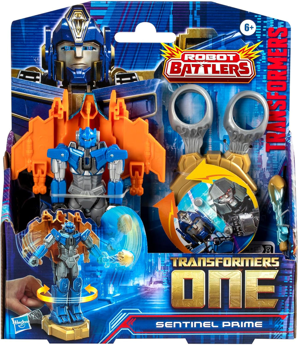 One Robot Battlers Sentinel Prime, 4.5-Inch Robot Action Figure, Interactive Toys for Boys and Girls Ages 6 and Up