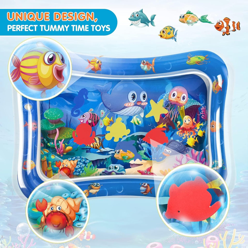 Tummy Time Mat Premium Baby Water Play Mat for Infants and Toddlers Baby Toys for 3 to 24 Months, Strengthen Your Baby's Muscles, Portable