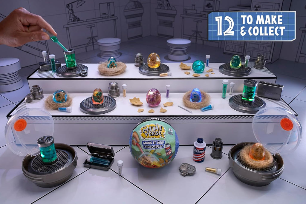 Make It Mini Dinosaurs Jurassic World (2 Pack) - MGA's Miniverse, Dinosaurs, Prehistoric, Egg, Blind Packaging, DIY, NOT Edible, Collectors, 8+