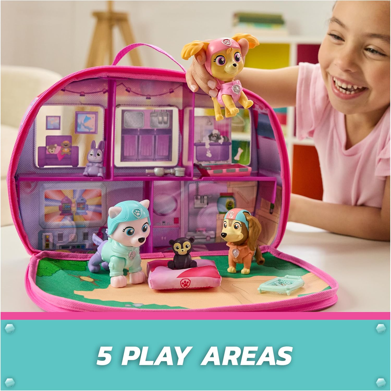 Skye's World Pupcation Rescue Set with Skye, Everest & Liberty Bobble Head Toy Figures & RV Camper, Kids Toys for Boys & Girls Ages 3 & Up