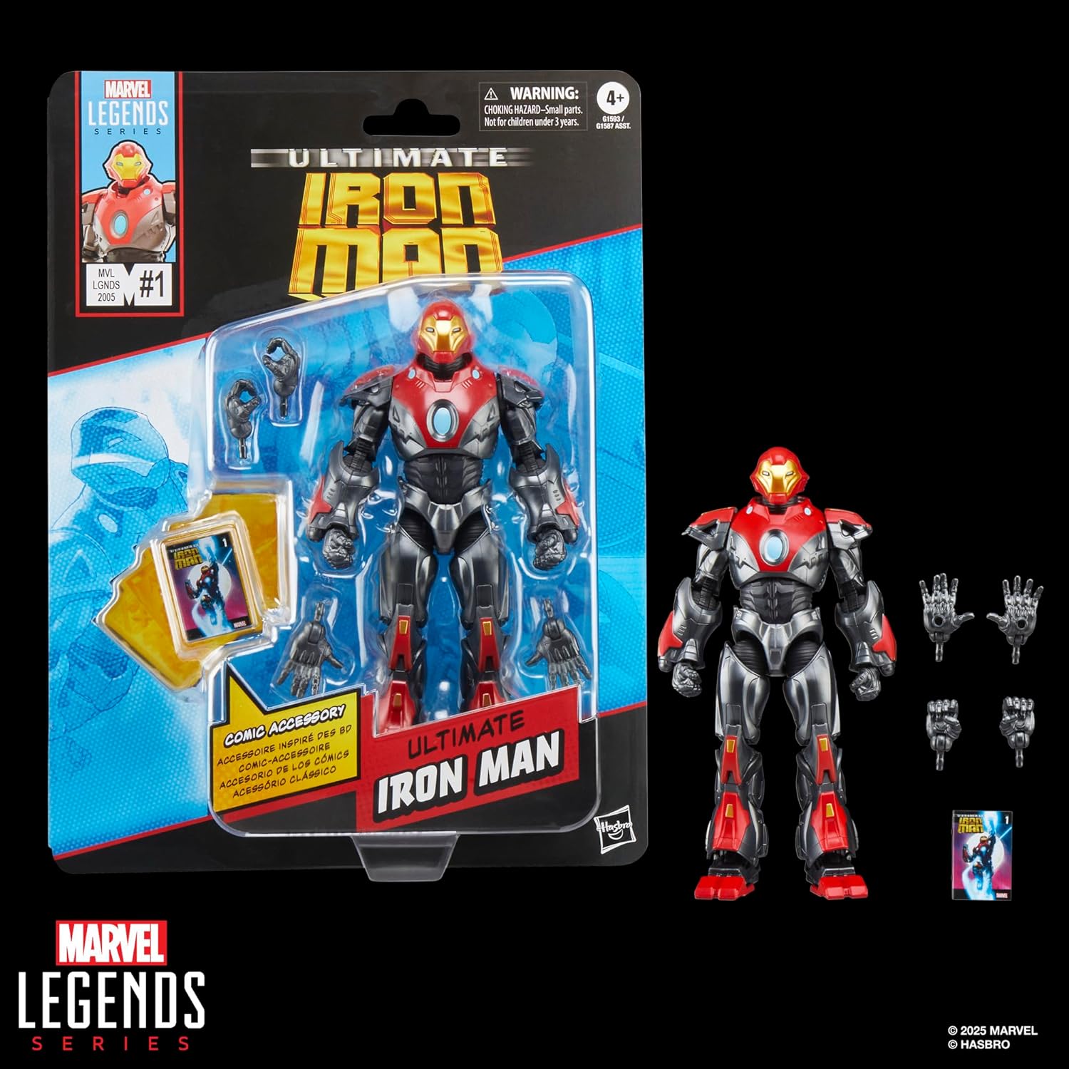 Series Ultimate Iron Man, Comics-Inspired Collectible 6-Inch Scale Action Figure with Character-Sized Comic Accessory