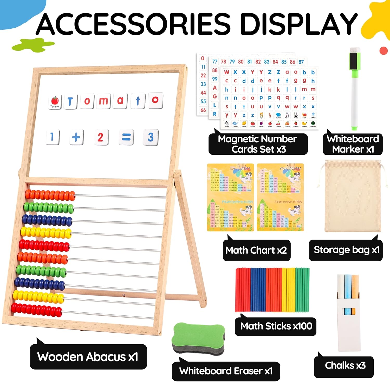 Magnetic Letters And Numbers, Abacus For Kids Math, Fridge Magnets Easel For Kids, Alphabet Magnets, Magnetic Alphabet Letters, Learning Educational Toys Gifts For 3 4 5 6 7 8+ Year Old Girls Boys