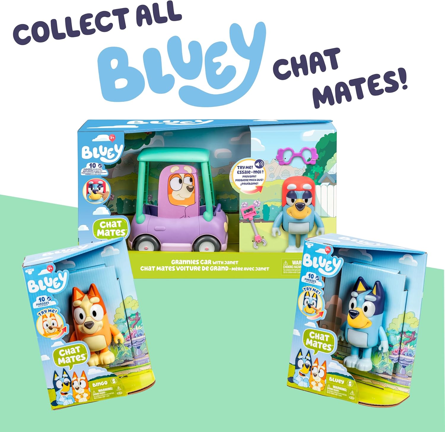 Talking Bingo Chat Mates Toy, Articulated, Talking Kids Toy with 10 Iconic Phrases, Interactive Play Figure Toys for Kids, Ages 3+