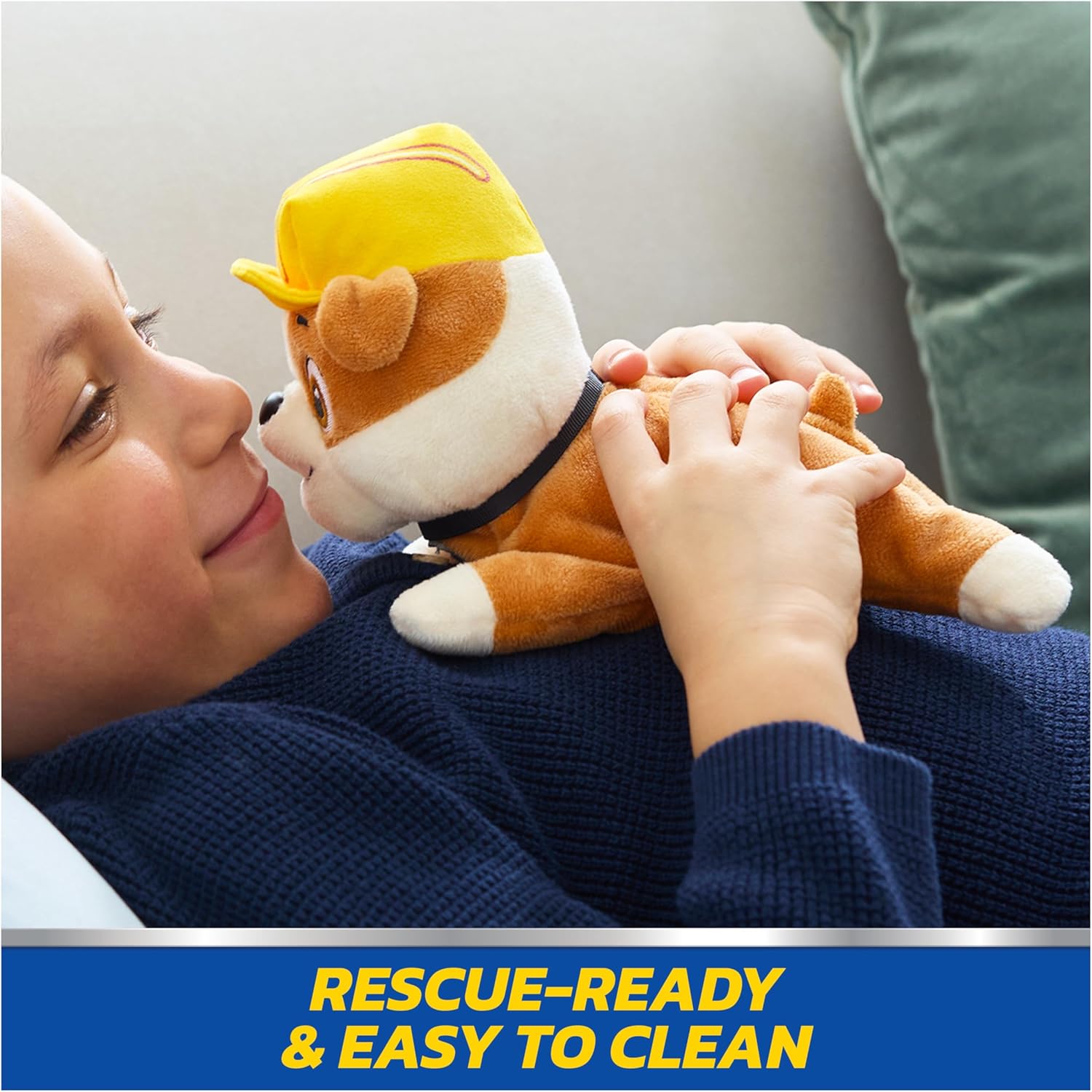 Rubble Plush, Official Lounging Rubble Plush Toy, Weighted Stuffed Animal, Sensory Toy for Ages 1 and Up, 8”