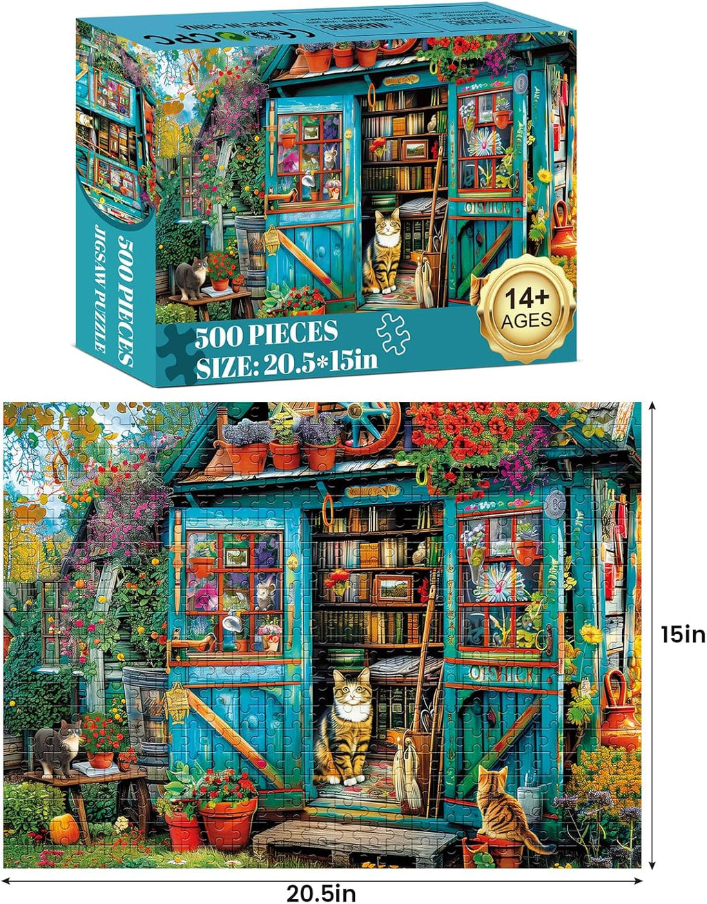 Puzzles for Adults 500 Pieces Jigsaw Puzzle Pig Dog Puzzles for Adults Teens Colorful Animals Puzzle Challenging Puzzle Family Games Precision-Cut Vibrant Imagery, 20.5 x 15 in