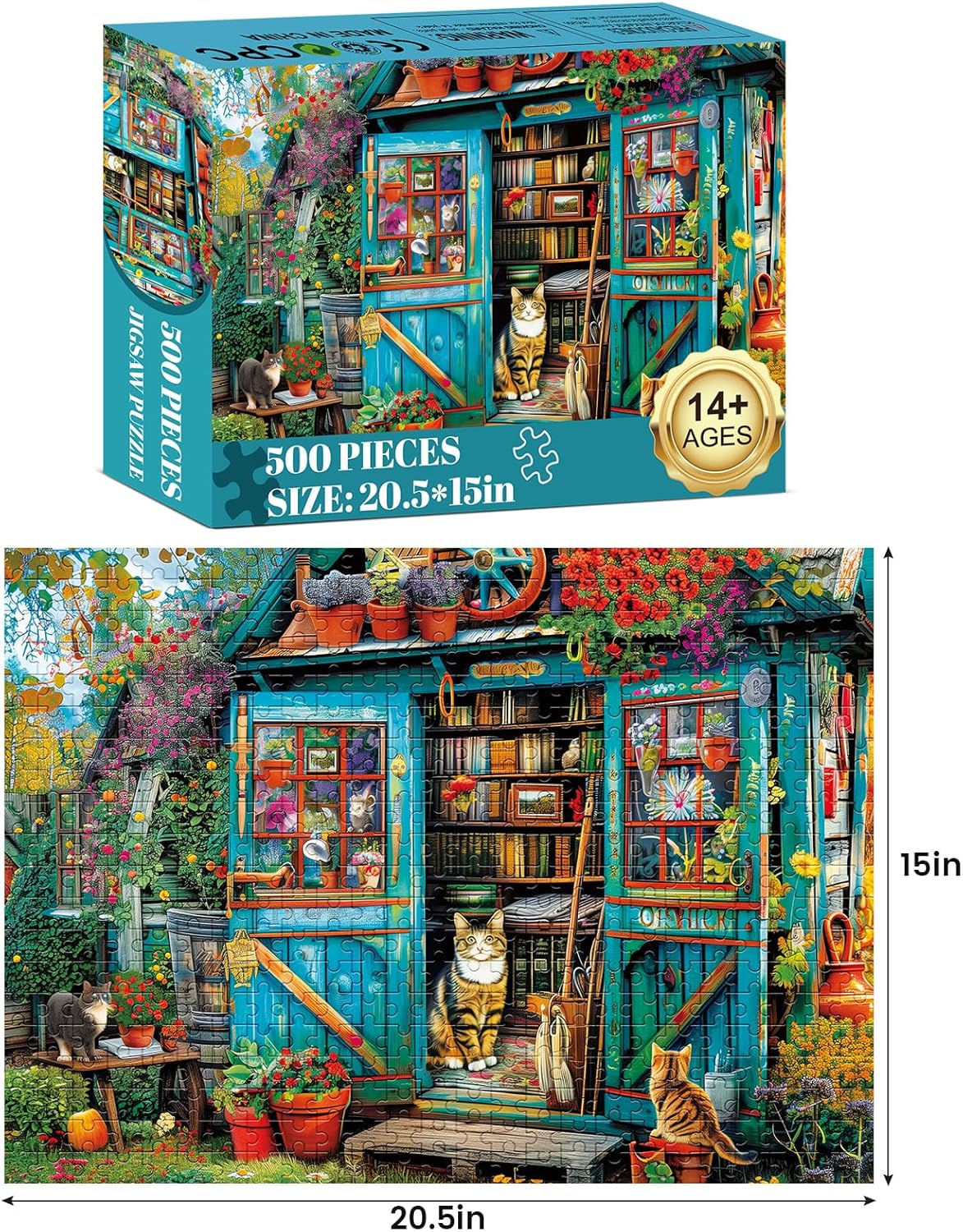Puzzles for Adults 500 Pieces Jigsaw Puzzle Pig Dog Puzzles for Adults Teens Colorful Animals Puzzle Challenging Puzzle Family Games Precision-Cut Vibrant Imagery, 20.5 x 15 in