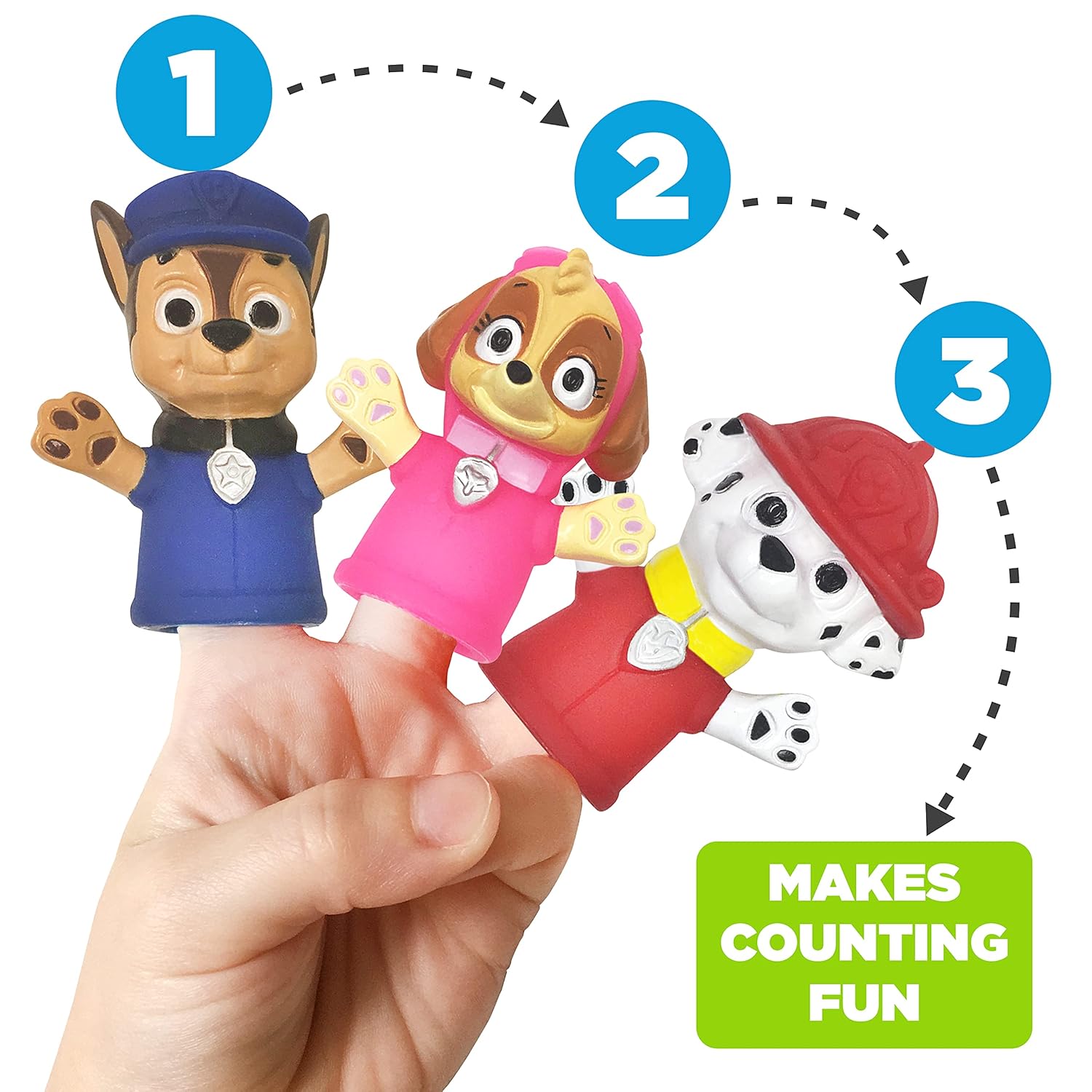PAW Patrol 10 Piece Finger Puppet - Party Favors, Educational, Bath, Floating Pool, Beach Toys, Story Time, Playtime