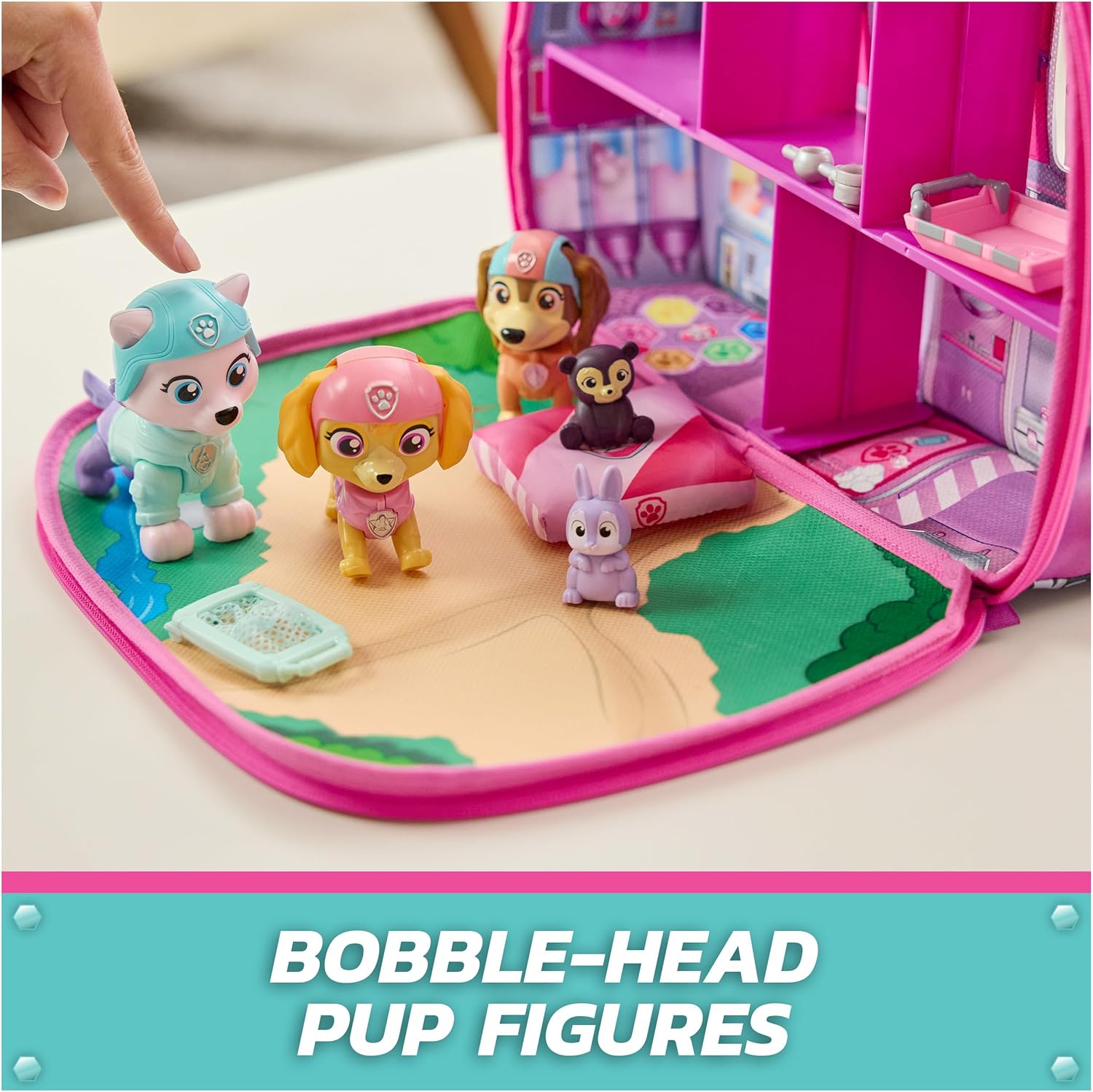 Skye's World Pupcation Rescue Set with Skye, Everest & Liberty Bobble Head Toy Figures & RV Camper, Kids Toys for Boys & Girls Ages 3 & Up