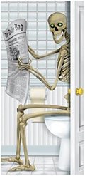 Beistle Skeleton Restroom Door Cover Halloween Decoration, 5 Ft x 30 in