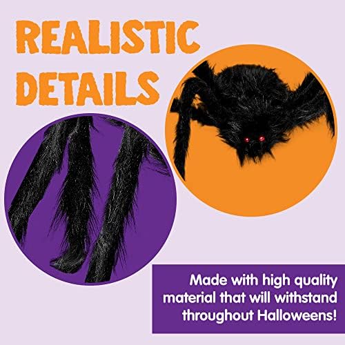 Halloween Outdoor Decorations Giant Spider, 5 Ft Large Spider for Yard Lawn Garden Patio Scary Halloween Outside Decor, Indoor Haunted House Prop and Home Party Decor, Black
