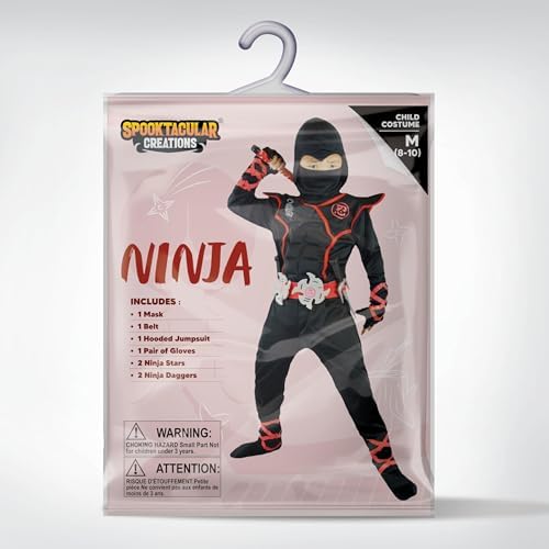Halloween Ninja Costume, Ninja Outfit Set for Kids, Halloween Costumes for Boys Dress Up Party