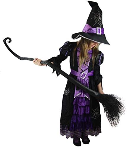 Fairytale Witch Cute Witch Costume Deluxe Set with Broom for Girls
