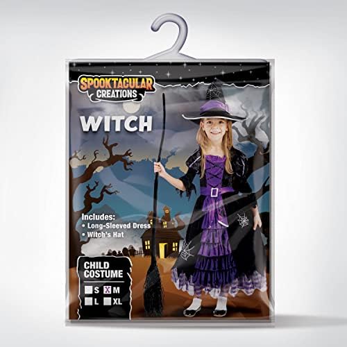 Fairytale Witch Cute Witch Costume Deluxe Set with Broom for Girls