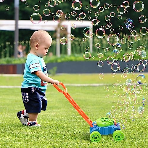 Bubble Lawn Mower Toddler Toys, Bubble Machine Outdoor Garden Toys | Toddler Outdoor Toys for 1 2 Year Old Boy Birthday Gift, Summer Push Gardening Toys for Preschool Baby Boys Age 1 2 3 +