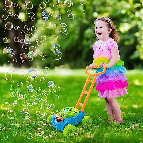 Bubble Lawn Mower Toddler Toys, Bubble Machine Outdoor Garden Toys | Toddler Outdoor Toys for 1 2 Year Old Boy Birthday Gift, Summer Push Gardening Toys for Preschool Baby Boys Age 1 2 3 +