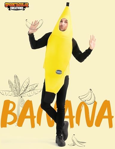 Appealing Banana Costume Adult Deluxe Set for Halloween Dress Up Party and Roleplay Cosplay