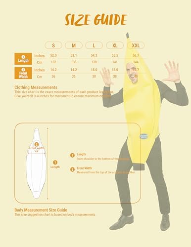 Appealing Banana Costume Adult Deluxe Set for Halloween Dress Up Party and Roleplay Cosplay
