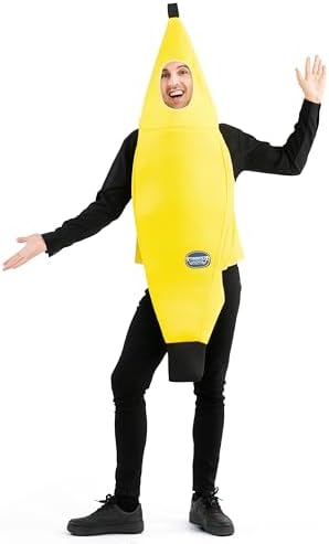 Appealing Banana Costume Adult Deluxe Set for Halloween Dress Up Party and Roleplay Cosplay