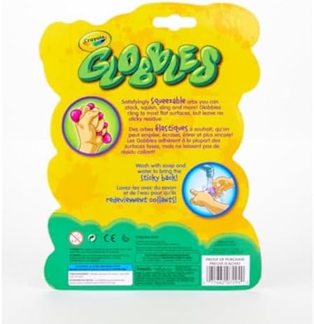Globbles Fidget Toy (6ct), Stocking Stuffers for Kids, White Elephant Gifts, Sticky Stress Ball for Adults & Kids, Squishy Balls, Calming Sensory Toys for Stress Relief